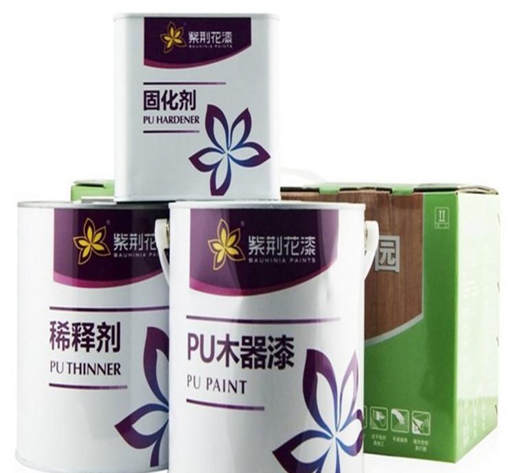 批發銷售紫荊花pu聚酯透明底漆 低味環保耐黃變5kg套裝木器