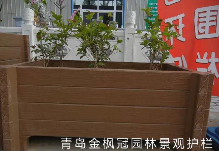 青島水泥圍欄加工定制 水泥園林護欄 逼真原木效果 護欄