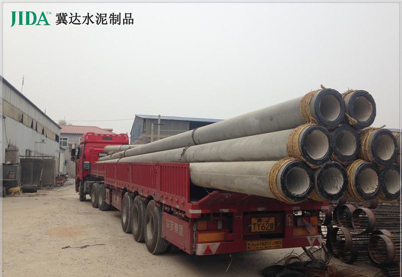 （冀達品牌）滄州青縣稍徑270mm 長度12米 加強型水泥桿  鋼纖維電桿 米加強型水泥桿